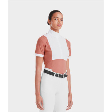 Chemise de concours Monica Horse Pilot manches courtes femme Brick dust Rose