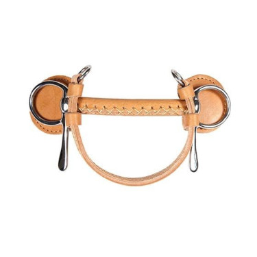 Rechtdoor Frisco June Finn-Tack bit met lederen bekleding