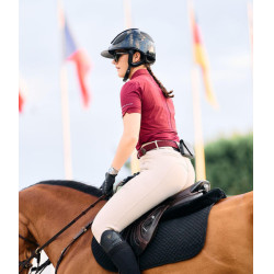 Polo Aeromesh manches courtes Horse Pilot femme Rouge foncé