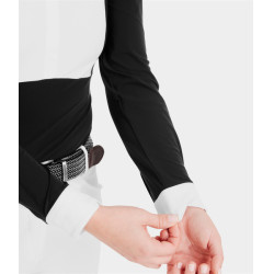 Polo de concours Monica Horse Pilot manches longues femme Noir