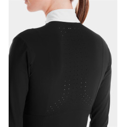 Polo de concours Monica Horse Pilot manches longues femme Noir