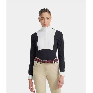 Polo de concours Monica Horse Pilot manches longues femme Dark night Noir