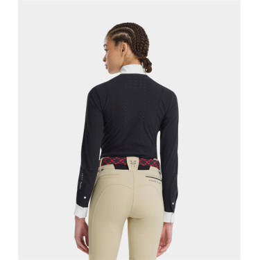 Polo de concours Monica Horse Pilot manches longues femme Dark night Noir