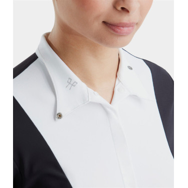 Polo de concours Monica Horse Pilot manches longues femme Dark night Noir