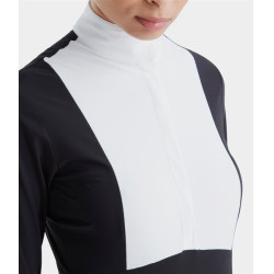 Polo de concours Monica Horse Pilot manches longues femme Dark night Noir