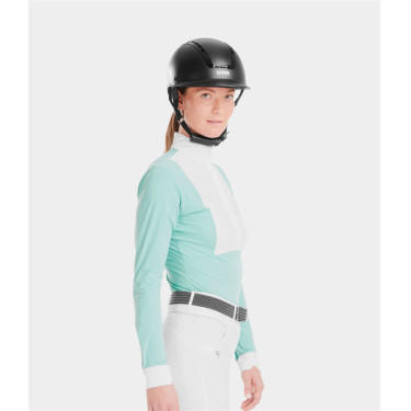 Wedstrijdpolo Monica Horse Pilot lange mouwen dames Zeegroen Wedstrijdpolo Monica Horse Pilot lange mouwen dames Zeegroen