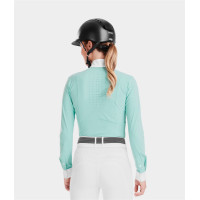 Polo de concours Monica Horse Pilot manches longues femme Sea green