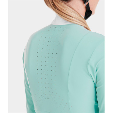 Wedstrijdpolo Monica Horse Pilot lange mouwen dames Zeegroen Wedstrijdpolo Monica Horse Pilot lange mouwen dames Zeegroen