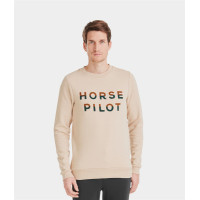 Sweatshirt Horse Pilot Team heren Zandkleurig Beige
