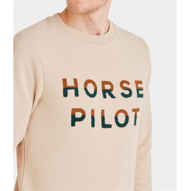Sweat-shirt Horse Pilot Team homme Sable Beige
