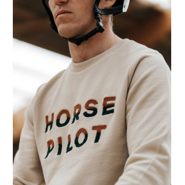 Sweat-shirt Horse Pilot Team homme Sable Beige
