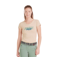 T-shirt Horse Pilot Team femme Sable Beige T-shirt Horse Pilot Team femme Sable Beige