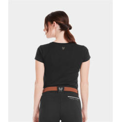 T-shirt Horse Pilot Team femme Noir