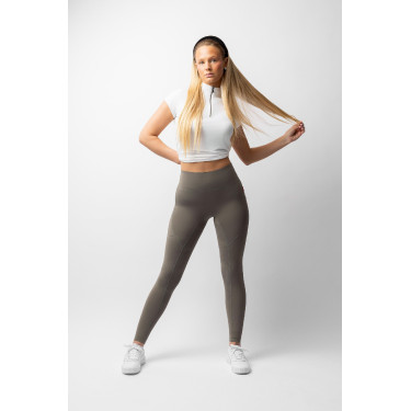 Legging d'équitation B Vertigo Viktoria sans coutures femme fong intégral grip Basilic chaud Rose