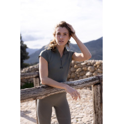 Legging d'équitation B Vertigo Viktoria sans coutures femme fong intégral grip Basilic chaud Rose