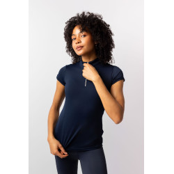 Chemise d'entrainement Horze Mina femme Ouverture Bleu marine