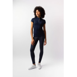 Chemise d'entrainement Horze Mina femme Ouverture Bleu marine
