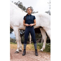 Chemise d'entrainement Horze Mina femme Ouverture Bleu marine