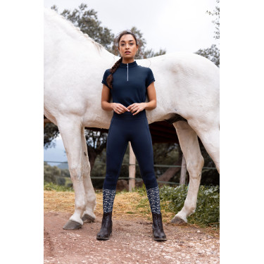 Trainingsshirt Horze Mina dames Opening Marineblauw