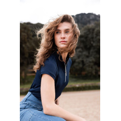 Chemise d'entrainement Horze Mina femme Ouverture Bleu marine