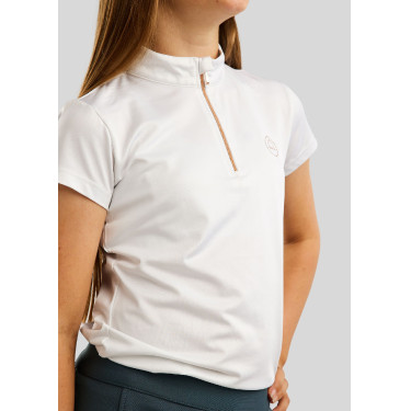 Polo Montar Everly kind korte mouwen rose gold Wit