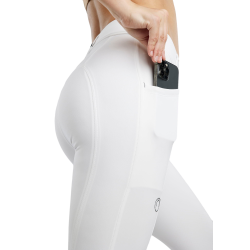 Pantalon Montar MoZida Refined avec Crystal Gun metal grip genoux femme Blanc Pantalon Montar MoZida Refined avec Crystal Gun metal grip genoux femme Blanc