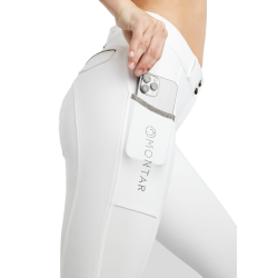 Pantalon Montar MoGloria full grip femme bande caviar Blanc Pantalon Montar MoGloria full grip femme bande caviar Blanc