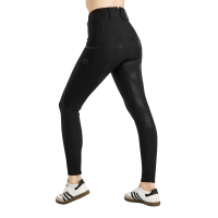 Broek Montar MoZuna Refined Pintucks met gun metal kristallen full grip dames Zwart