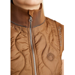 Mouwloze donsjas Hybrid Montar MoMary gun metals crystals dames Karamel Bruin