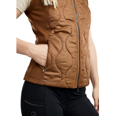 Doudoune sans manches Hybrid Montar MoMary gun metals crystals femme Caramel Marron