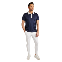 Wedstrijdpolo Montar MoWill gestructureerd dames Marine Marineblauw