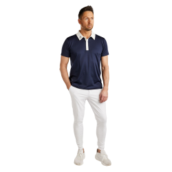 Wedstrijdpolo Montar MoWill gestructureerd dames Marine Marineblauw