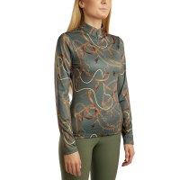 Damespolo met lange mouwen Montar Haily bridle print Groene speld Damespolo met lange mouwen Montar Haily bridle print Groene speld