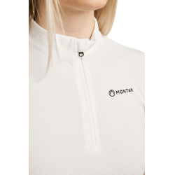 Polo d'entrainement Montar MoCilia raffiné manches courtes Jacquard femme Blanc Polo d'entrainement Montar MoCilia raffiné manches courtes Jacquard femme Blanc
