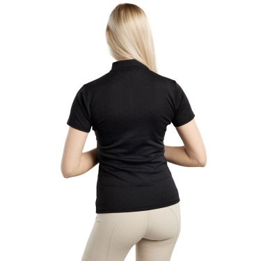 Montar MoCilia verfijnd trainingspolo met korte mouwen Jacquard dames Zwart