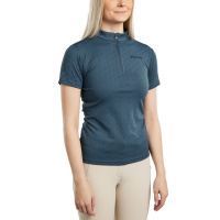 Polo d'entrainement Montar MoCilia raffiné manches courtes Jacquard femme Ardoise foncée Gris