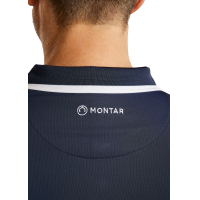 Polo manches courtes Montar MoDrake col et logo contrasté homme Noir