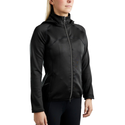 Softshell full zip jas Montar MoBlair afneembare capuchon crystals gun metal dames