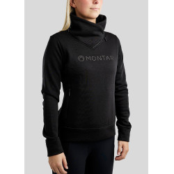 Sweatshirt Montar MoNaja col haut crystals gun metal femme