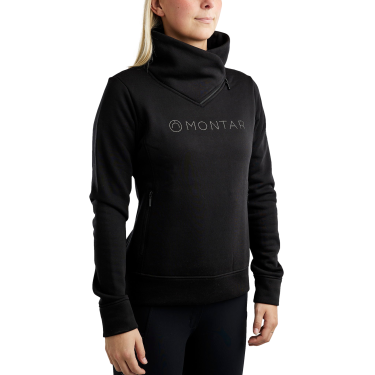 Sweatshirt Montar MoNaja hoge kraag kristallen gun metal dames
