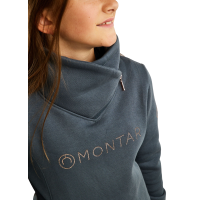 Sweatshirt Montar MoNaja Junior zijsluiting kristallen rosegoud Donkers leisteen Grijs Sweatshirt Montar MoNaja Junior zijsluiting kristallen rosegoud Donkers leisteen Grijs