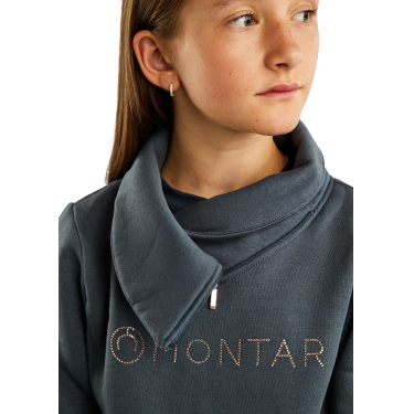 Sweatshirt Montar MoNaja Junior fermeture latérale crystals rosegold Ardoise foncée Gris