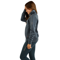 Sweatshirt Montar MoNaja Junior zijsluiting kristallen rosegoud Donkers leisteen Grijs