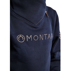 Sweatshirt Montar MoNaja Junior zijsluiting kristallen rosegoud Marine Marineblauw Sweatshirt Montar MoNaja Junior zijsluiting kristallen rosegoud Marine Marineblauw
