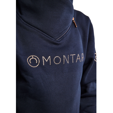 Sweatshirt Montar MoNaja Junior zijsluiting kristallen rosegoud Marine Marineblauw Sweatshirt Montar MoNaja Junior zijsluiting kristallen rosegoud Marine Marineblauw