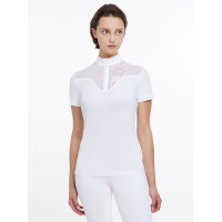 Wedstrijdpolo Emily LeMieux korte mouwen Marine oud model Marineblauw