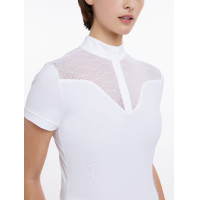 Wedstrijdpolo Emily LeMieux korte mouwen Marine oud model Marineblauw