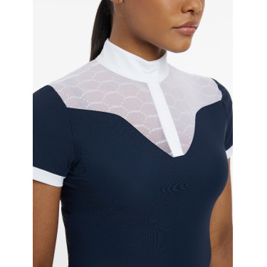 Wedstrijdpolo Emily LeMieux korte mouwen Marine Marineblauw