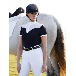 Wedstrijdpolo Emily LeMieux korte mouwen Marine Marineblauw