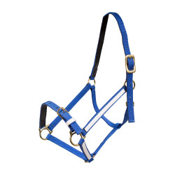 Halster Yankee Finn-Tack Pro nylon met open neusriem Blauw / wit
